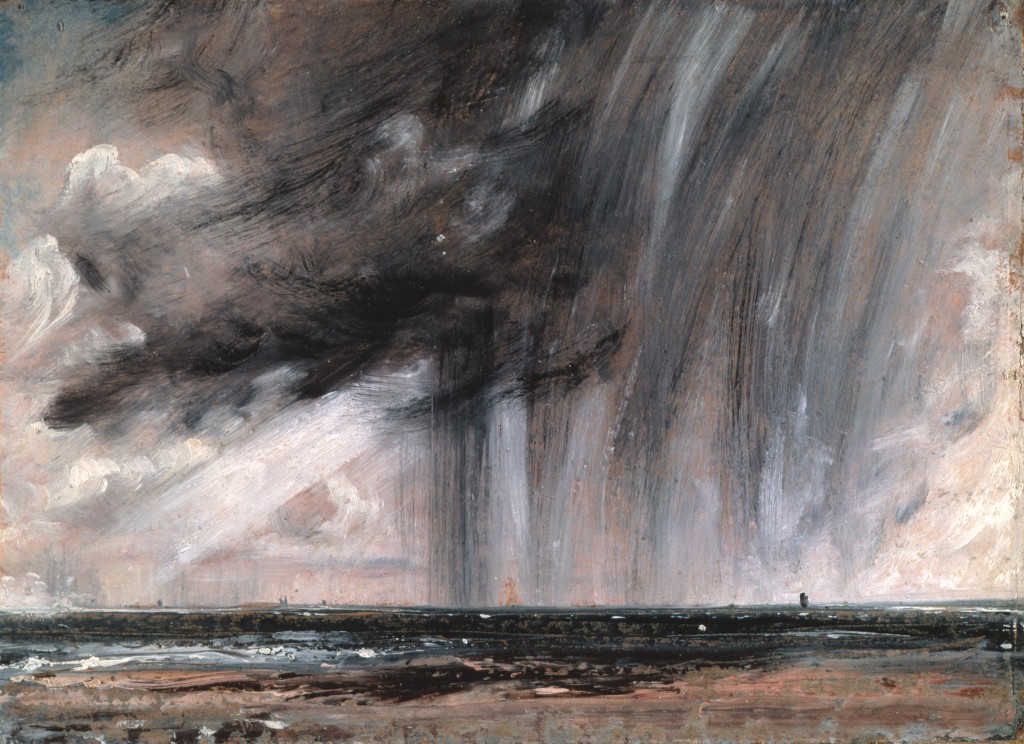 Oil painting by John Constable, Rain storm over the sea (Seascape Study with Rain Cloud) circa 1827