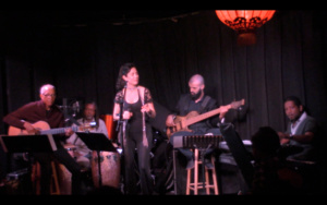Frances Livings performing live with jazz band Ipanema Lounge at Genghis Cohen 2016-07-05