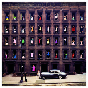 Ormond Gigli New York City Models in Window frames of old building 1960